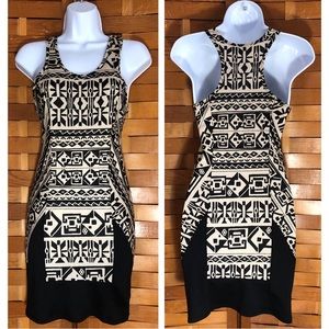 Aztec Print Fitted Dress